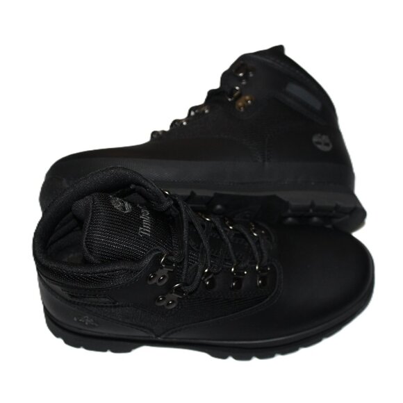TIMBERLAND BIG KIDS BLACK FULL GRAIN EURO HIKER MID BOOTS US 4M - Picture 2 of 7